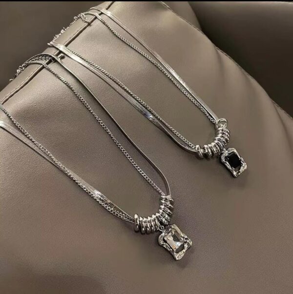 Hip-Hop Square Black & White Unisex Necklace